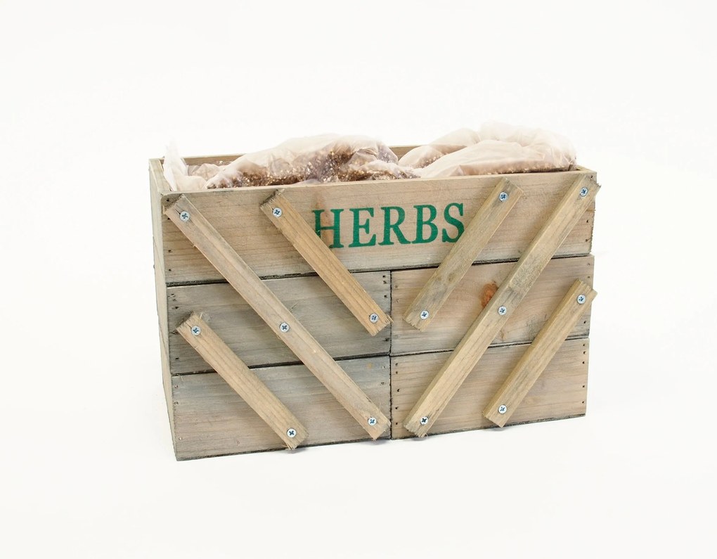 Mini Horta Plegável – 5 Compartimentos – 71,5x15,5x18 cm – Em Madeira