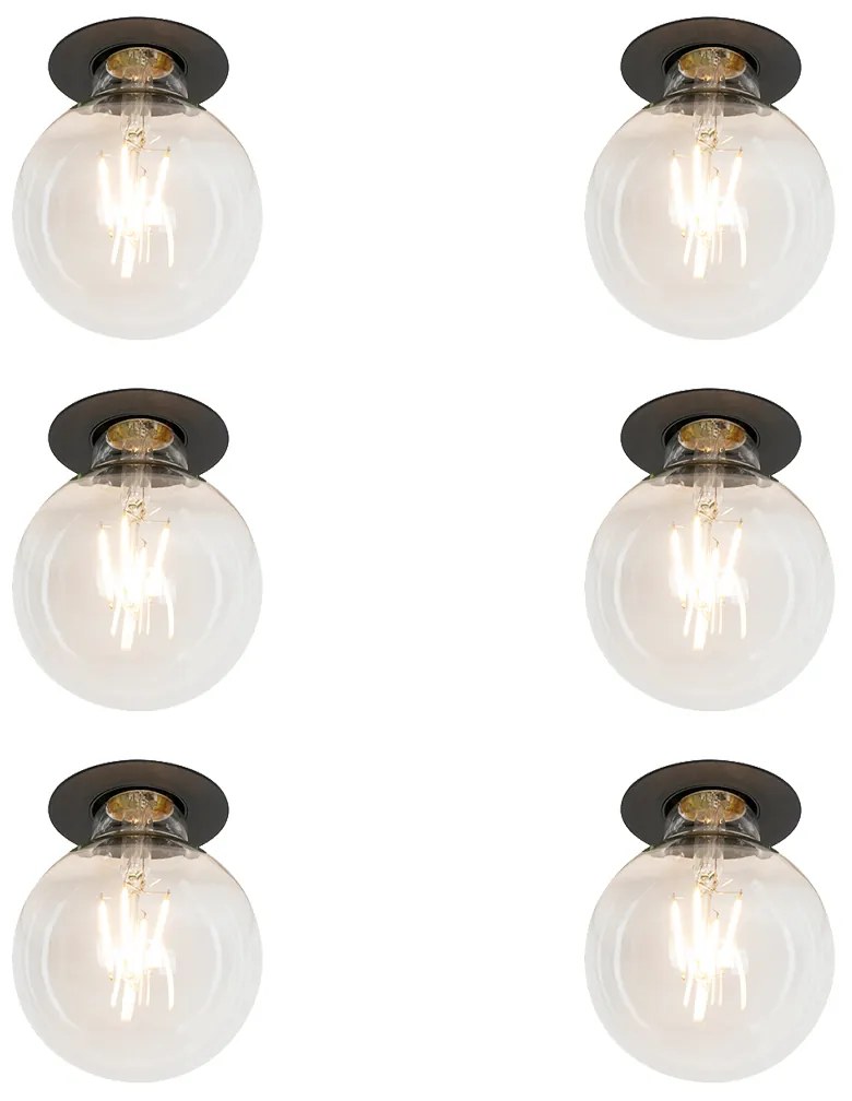 Conjunto de 6 focos embutidos modernos pretos - Insight