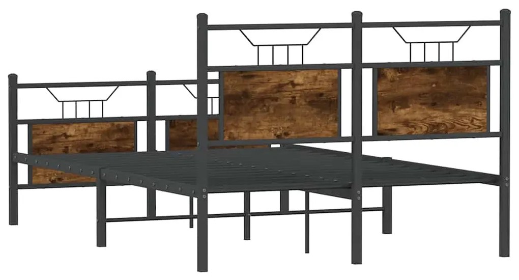 Estrutura de cama s/ colchão derivados madeira carvalho fumado