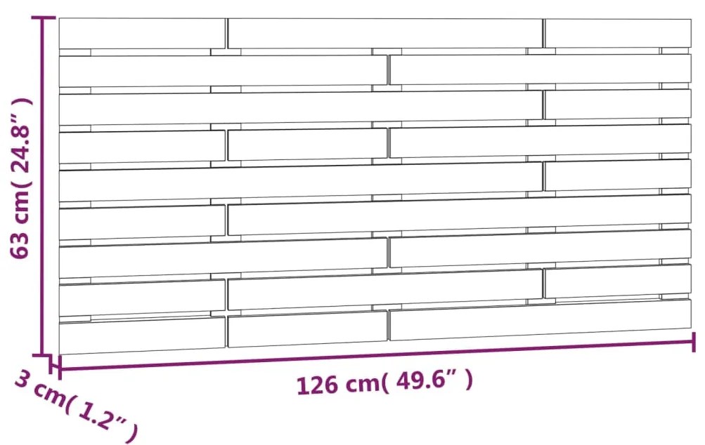 Cabeceira de parede 126x3x63 cm pinho maciço castanho-mel