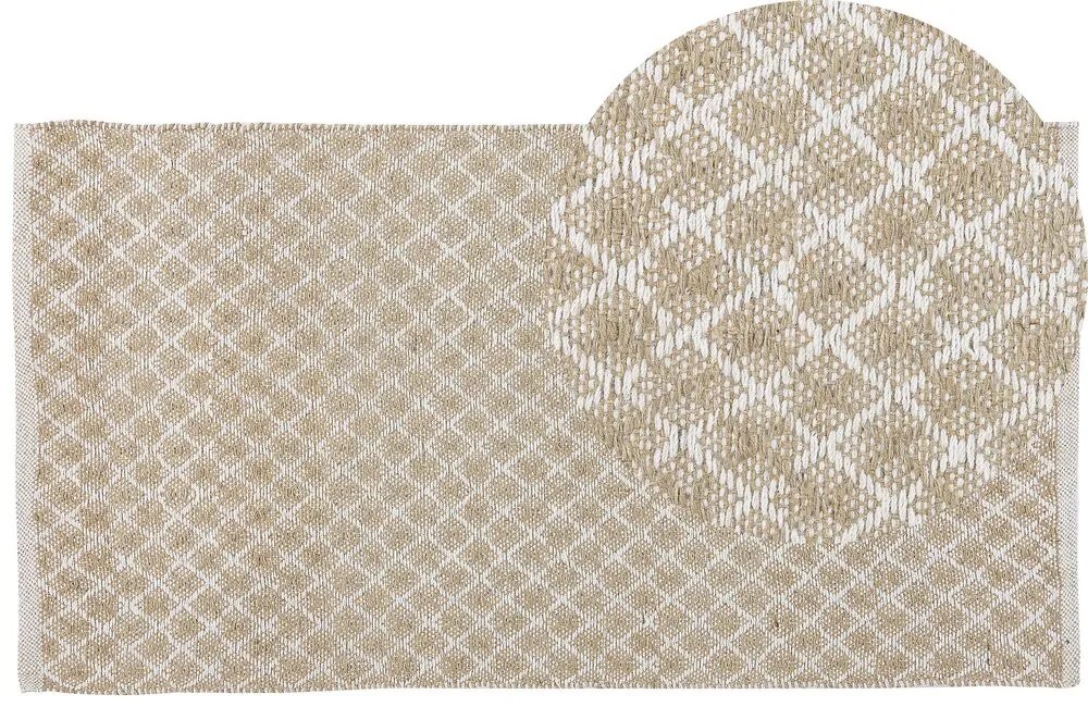 Tapete de juta creme 80 x 150 cm AKBEZ Beliani