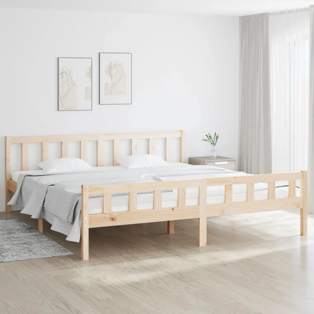 Estrutura de cama sem colchão 160x200 cm madeira maciça