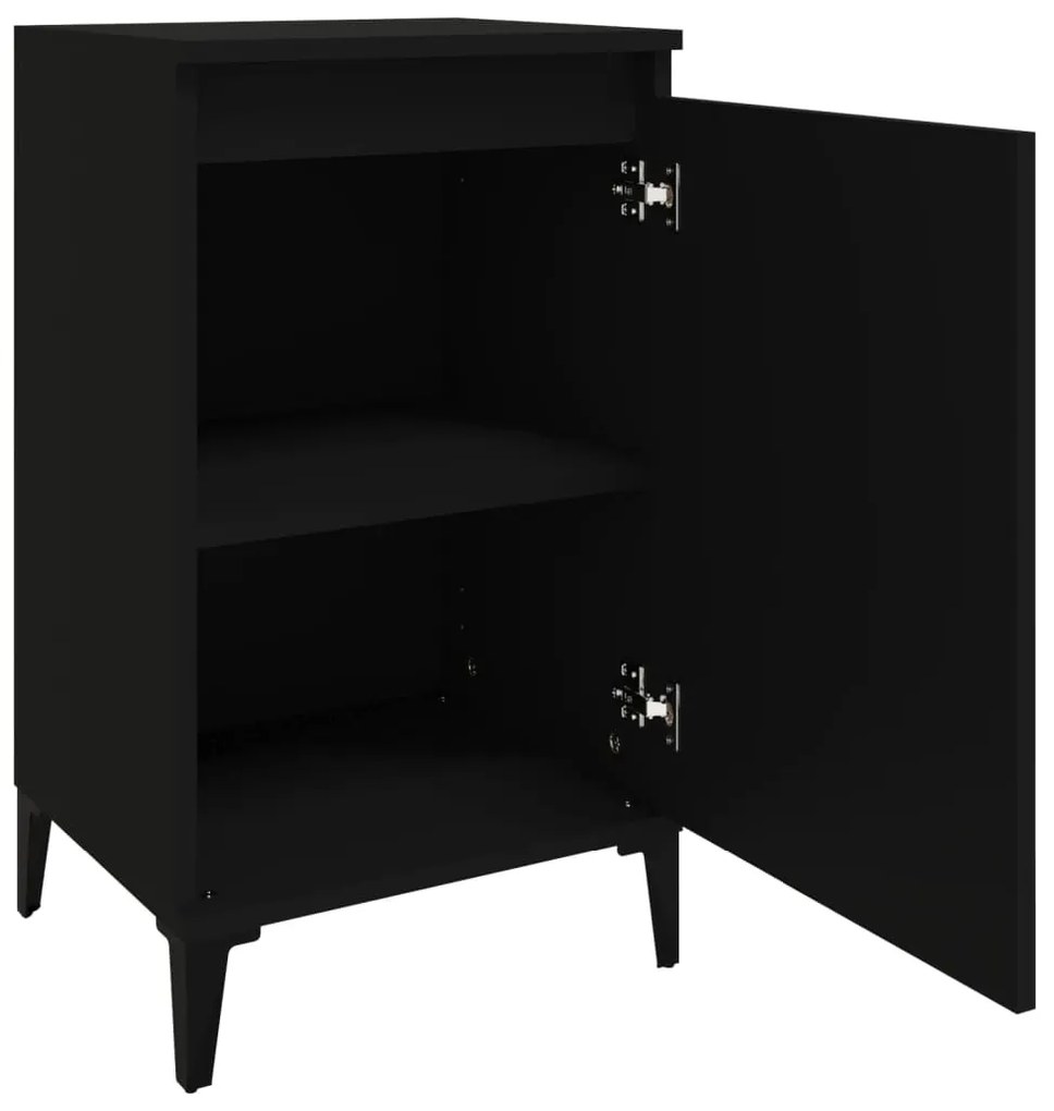 Mesas de cabeceira 2pcs 40x35x70 cm derivados de madeira preto