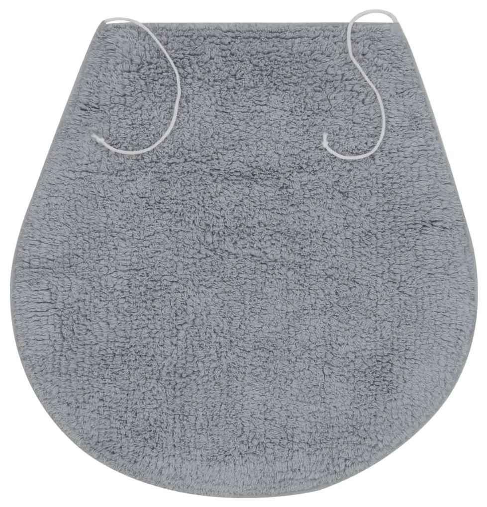 Conjunto tapetes de casa de banho 3 pcs tecido cinzento