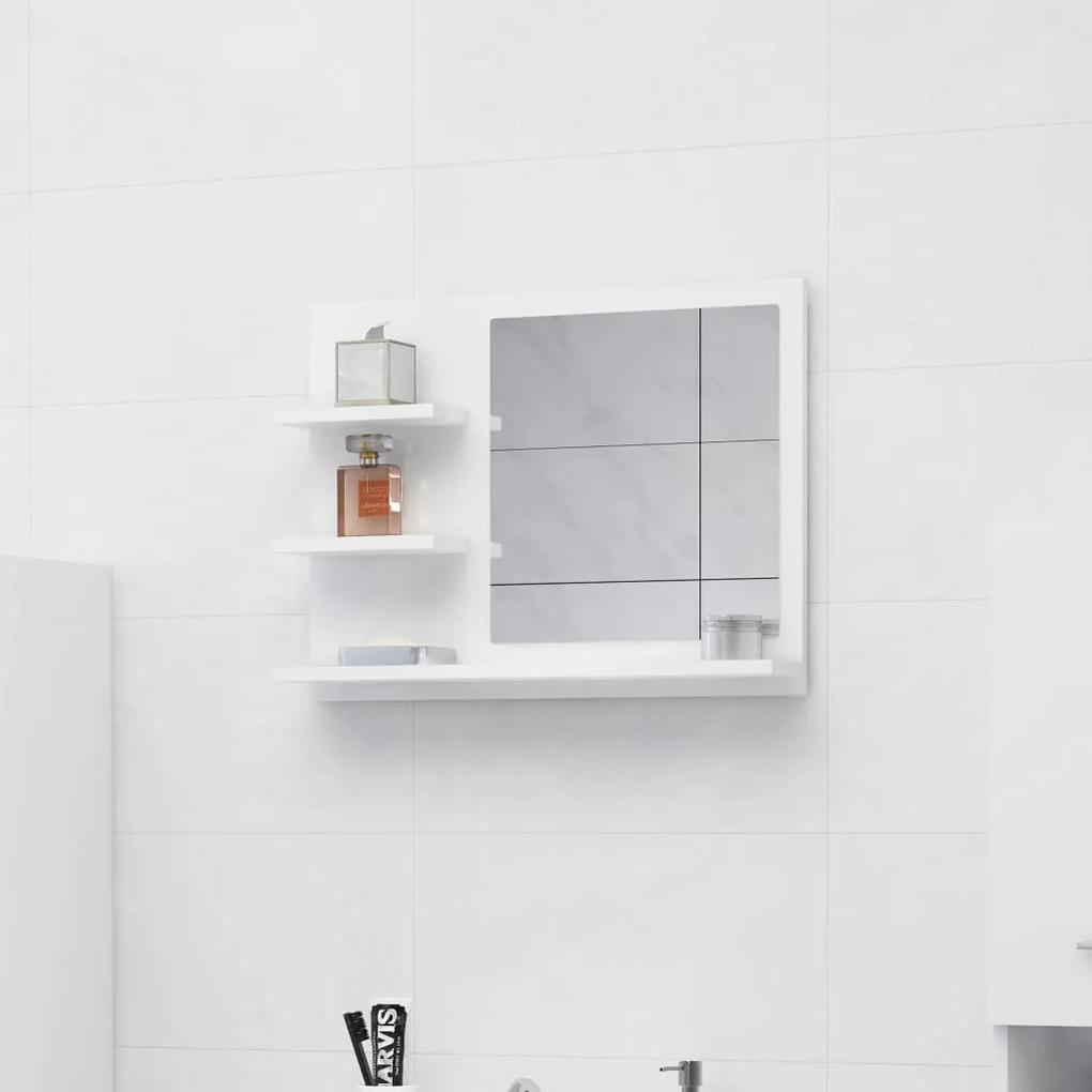 805012 vidaXL Espelho de casa de banho 60x10,5x45cm contrap. branco brilhante