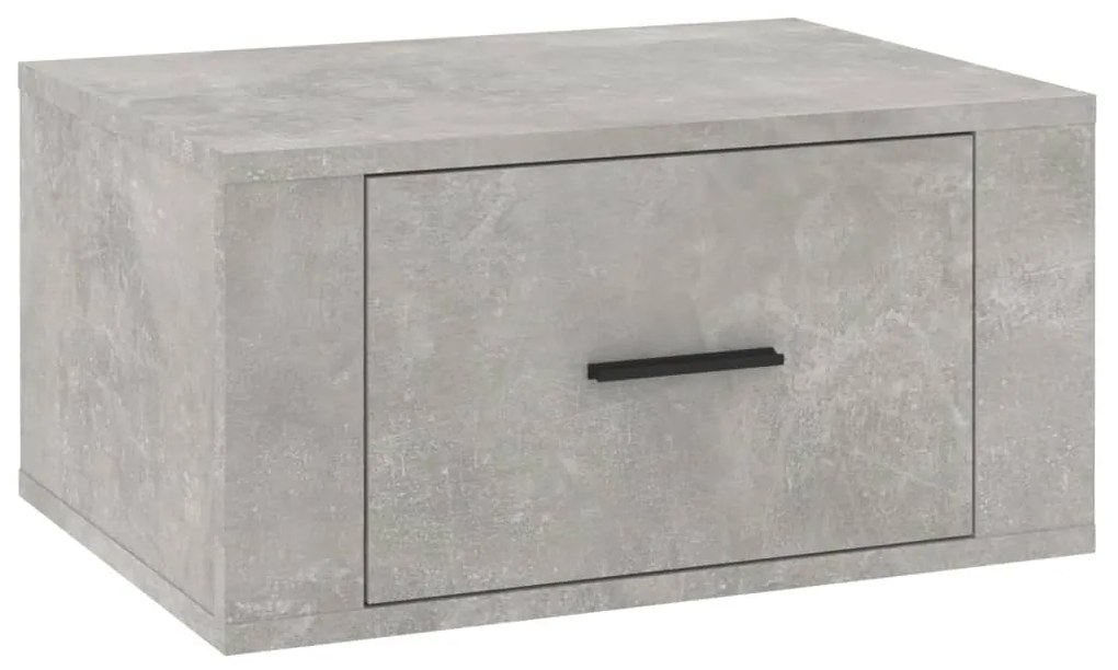 Mesa de cabeceira de parede 50x36x25 cm cinzento cimento