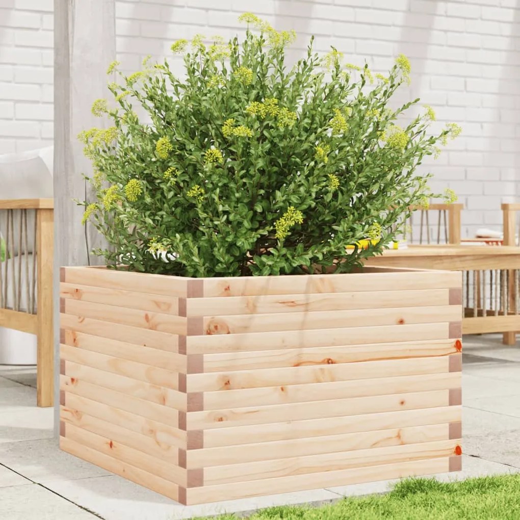vidaXL Vaso/floreira de jardim 70x70x45,5 cm madeira de pinho maciça