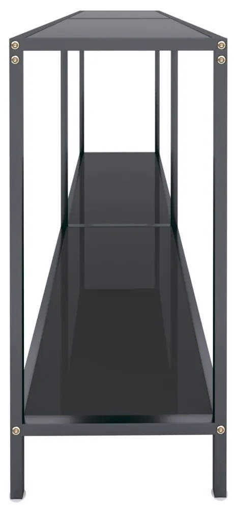 Mesa consola preto 160x35x75,5 cm vidro temperado