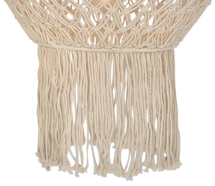 Abajur de Macramé Natural 90 cm Rústico