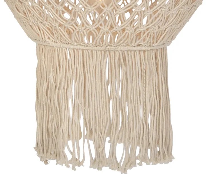 Abajur Macrame natural 90 cm Rústico