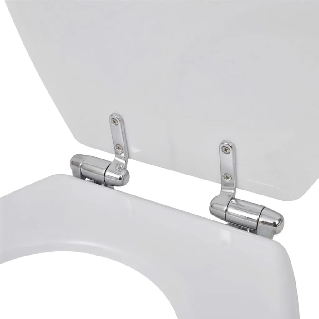 Assento de sanita com tampa de fecho suave MDF branco