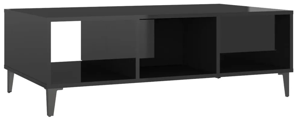 Mesa de centro derivados de madeira preto brilhante