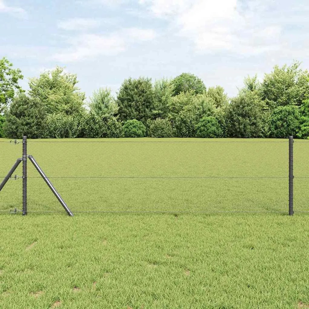 Cerca Hexagonal vidaXL Cinza 0,6x10 m Aço