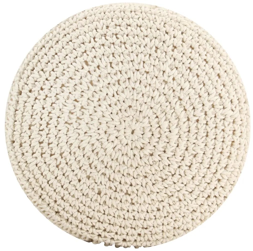 Pufe artesanal macramé 45x30 cm algodão
