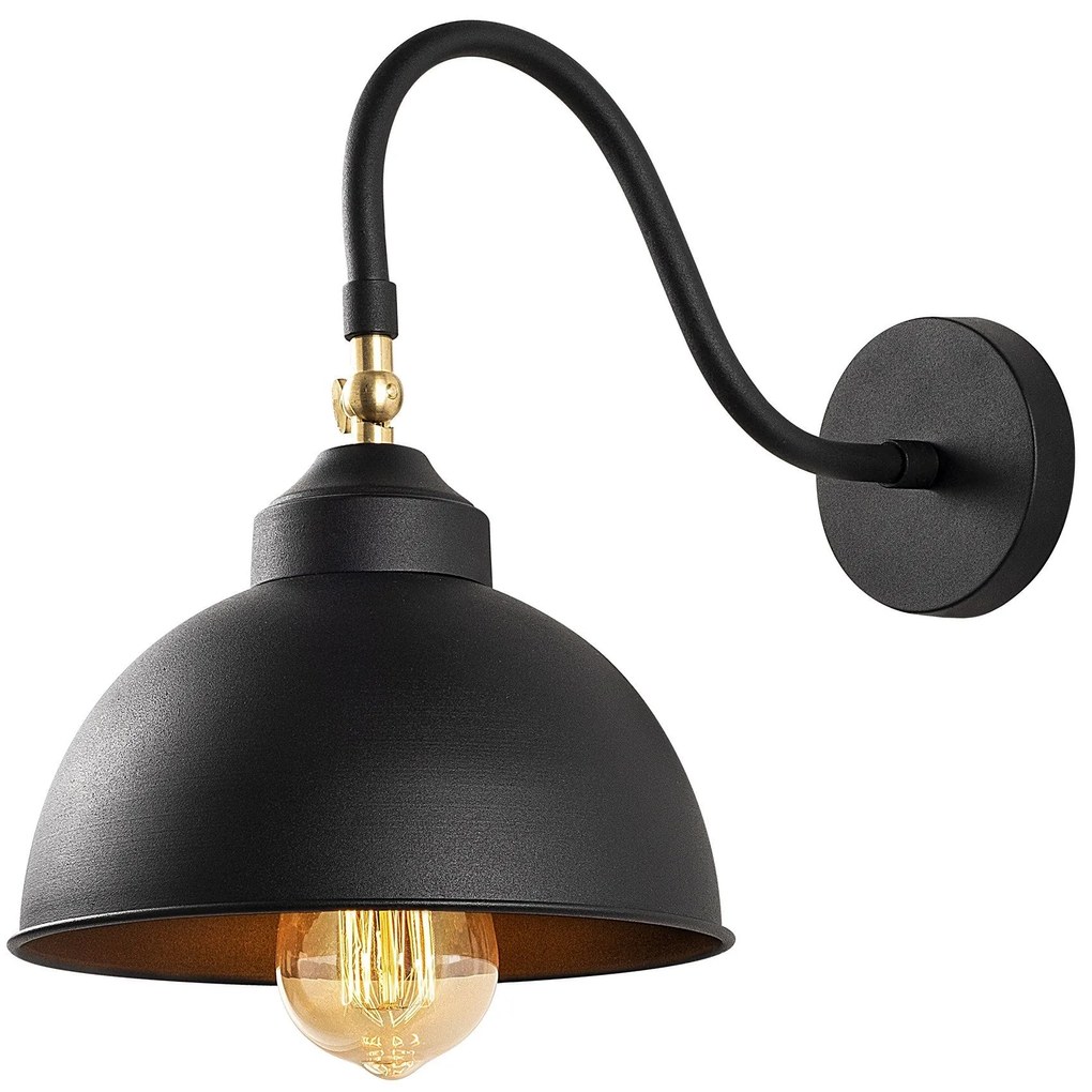 Candeeiro de Parede Saglam – Preto – 21 x 32 cm