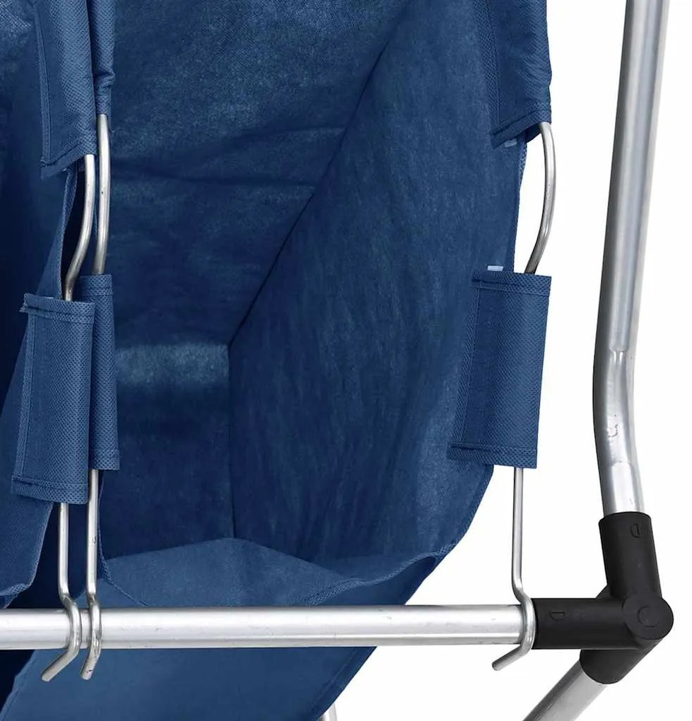 Separador de roupa suja com 4 sacos aço azul