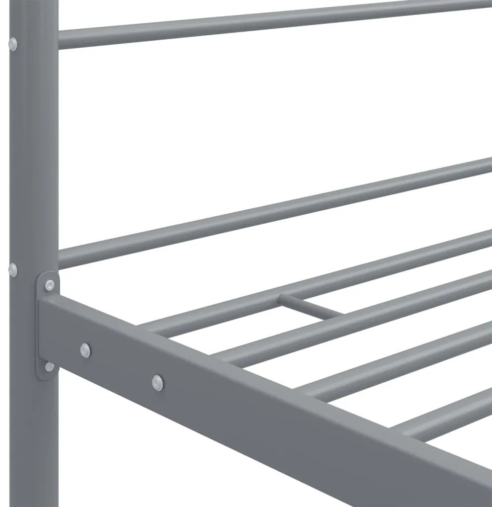 Estrutura de cama com dossel 160x200 cm metal cinzento