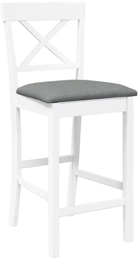 Bancos de bar com almofadões 2pcs madeira de seringueira maciça