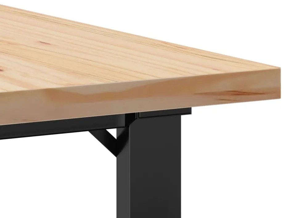 Mesa de centro estrutura em O 80x80x45,5 cm pinho/aço
