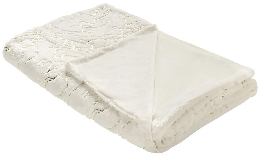 Cobertor creme e dourado 130 x 180 cm GODAVARI  Beliani