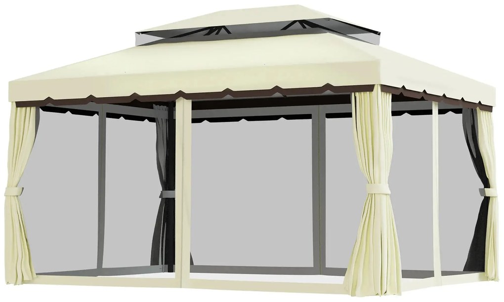 Pérgola de Jardim Braga – 4x3 m – Alumínio – Cortinas e Mosquiteiras –