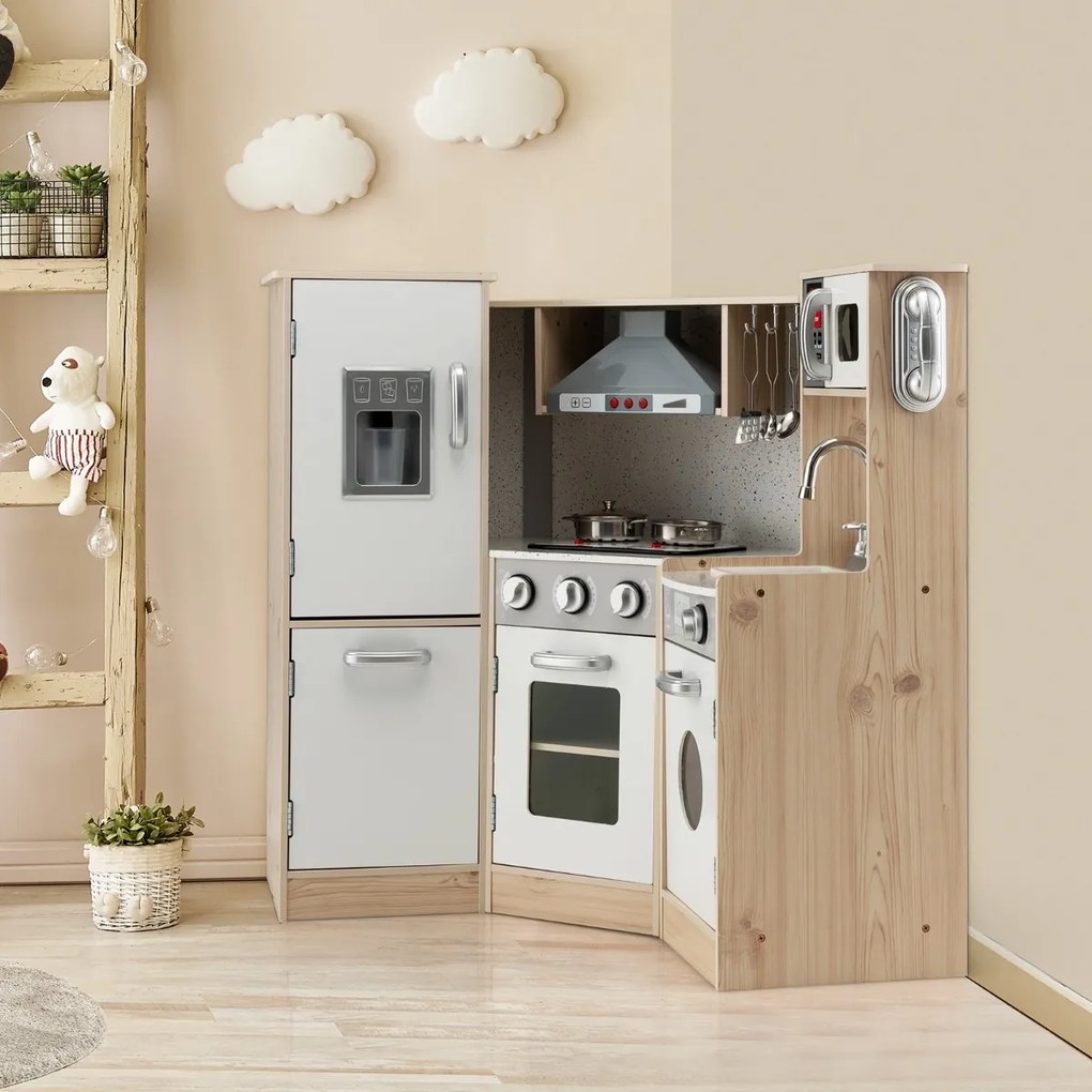 Conjunto de cozinha infantil de 2 peças com 7 acessórios de cozinha para crianças