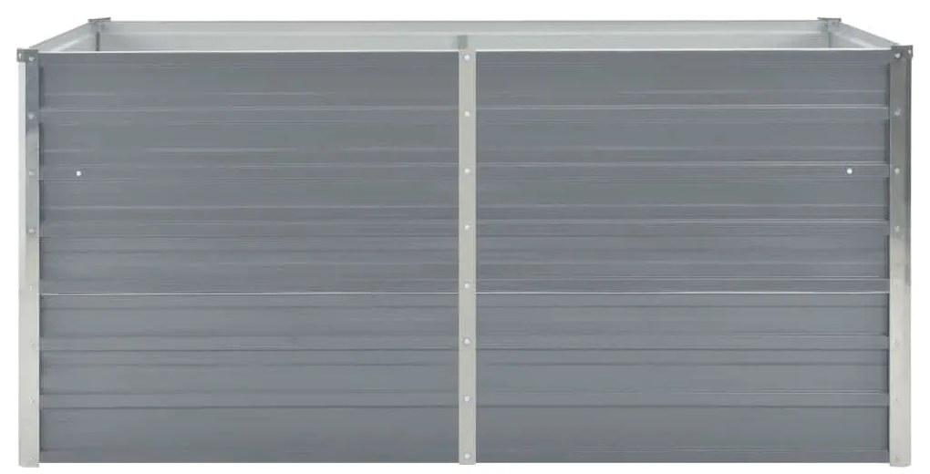 Canteiro de jardim elevado 160x80x45cm aço galvanizado cinzento