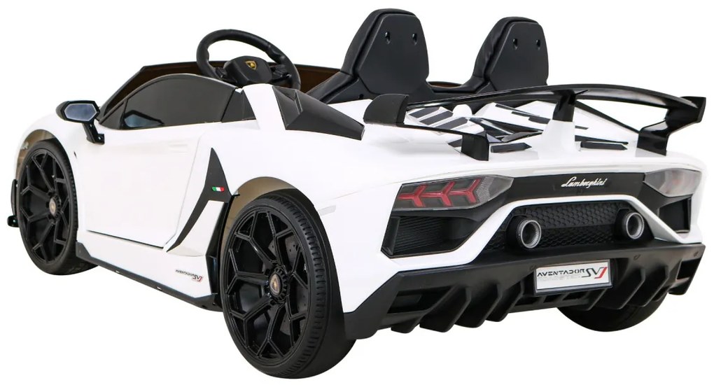Carro elétrico para Crianças 2 Lugares Lamborghini SVJ DRIFT Rodas espuma EVA, e plástica (trás) assento couro ecológico Branco