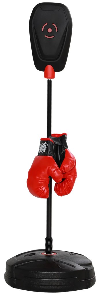 Saco boxe para Crianças acima de 5 anos Kit de Boxe com Luvas de Boxe Altura Ajustável 88-124 cm e Base Preenchível Preto