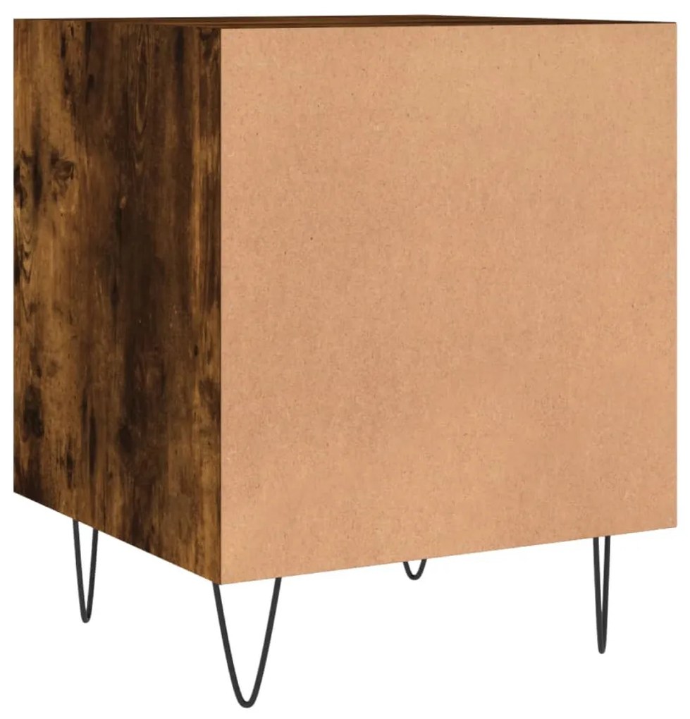 Mesa cabeceira 2pcs 40x40x50cm derivado madeira carvalho fumado