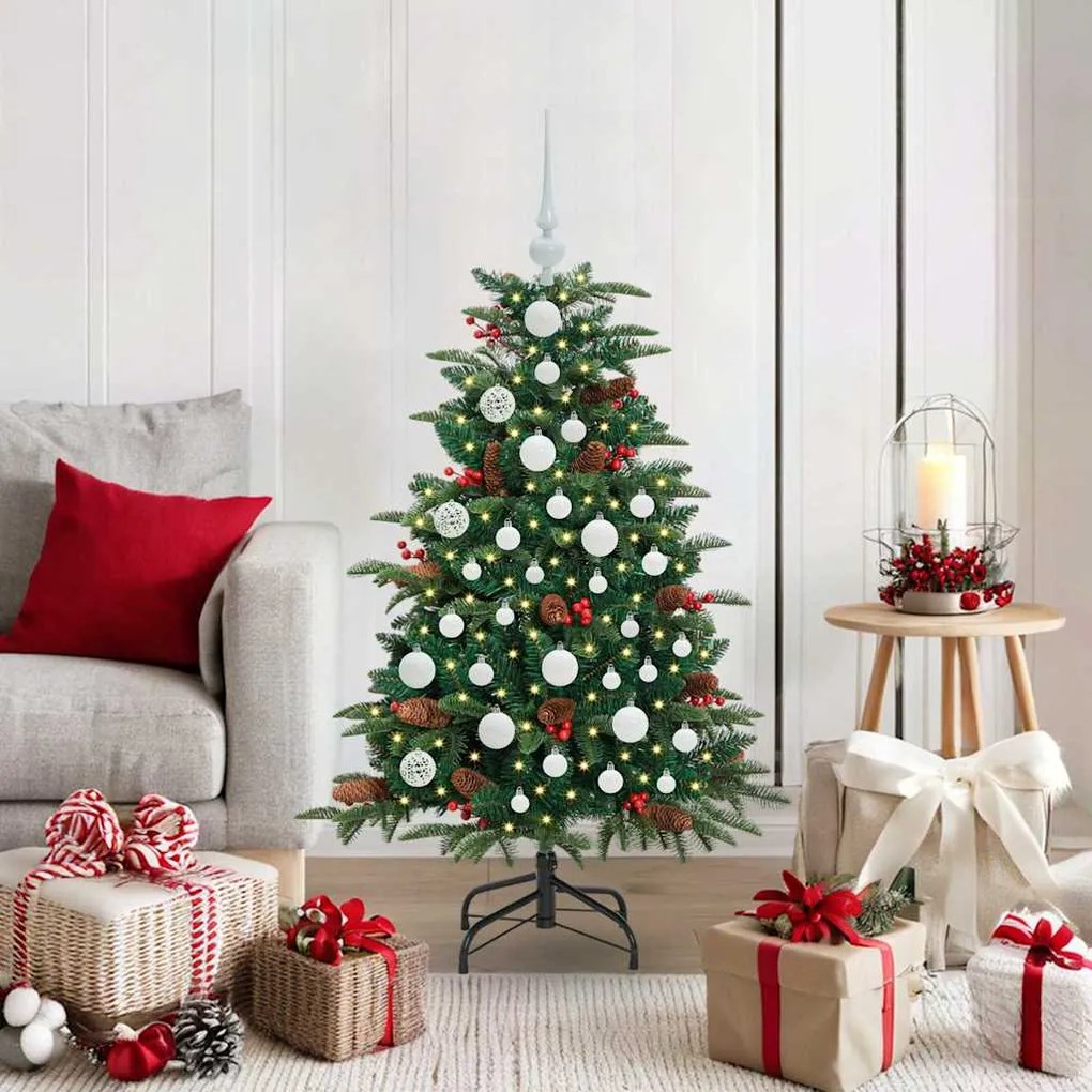 vidaXL Árvore de Natal Artificial Verde 120 cm PVC, Metal e Plástico