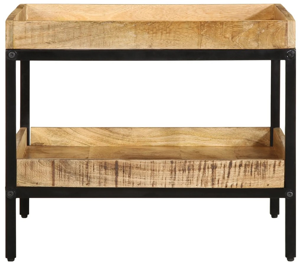 Mesa de Apoio 55x55x45 cm Madeira Sólida de Mangueira Rústica