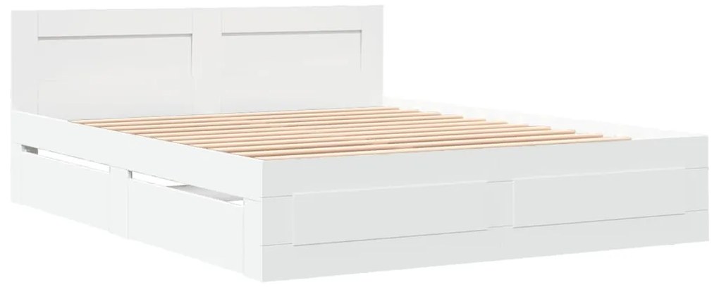 Estrutura de cama c/ cabeceira sem colchão 160x200 cm branco