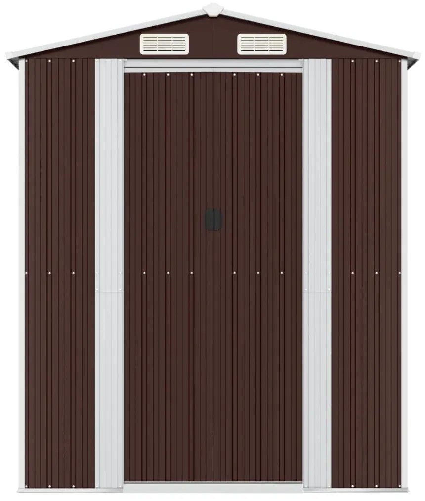 Abrigo de jardim 192x689x223 cm aço galvanizado castanho-escuro