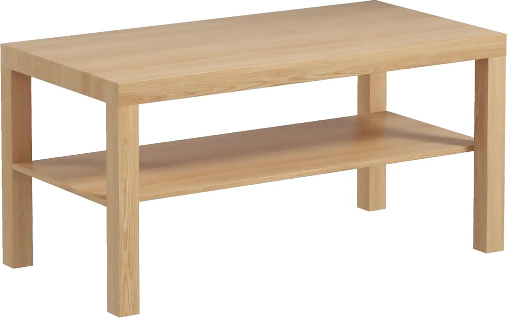 HOMCOM Mesa de Centro Moderna Mesa Auxiliar com Prateleira para Sala de Estar Escritório 90x45x44,5 cm Madeira | Aosom Portugal