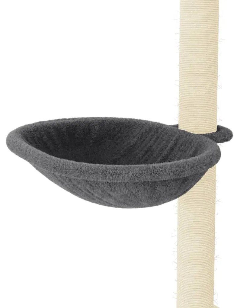 Árvore p/ gatos c/ postes arranhadores sisal 95 cm cinza-escuro