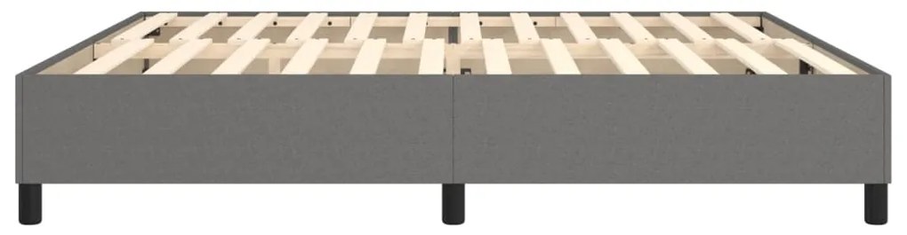Estrutura de cama sem colchão 200x200 cm tecido cinzento-escuro