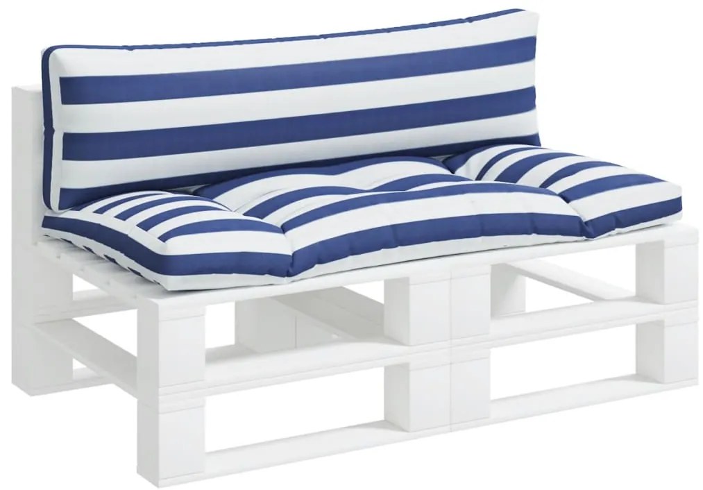 Almofadões p/ paletes 3 pcs tecido oxford riscas azul/branco