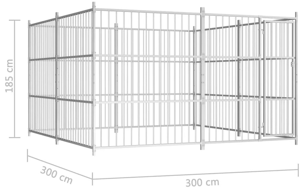 Canil de exterior 300x300x185 cm