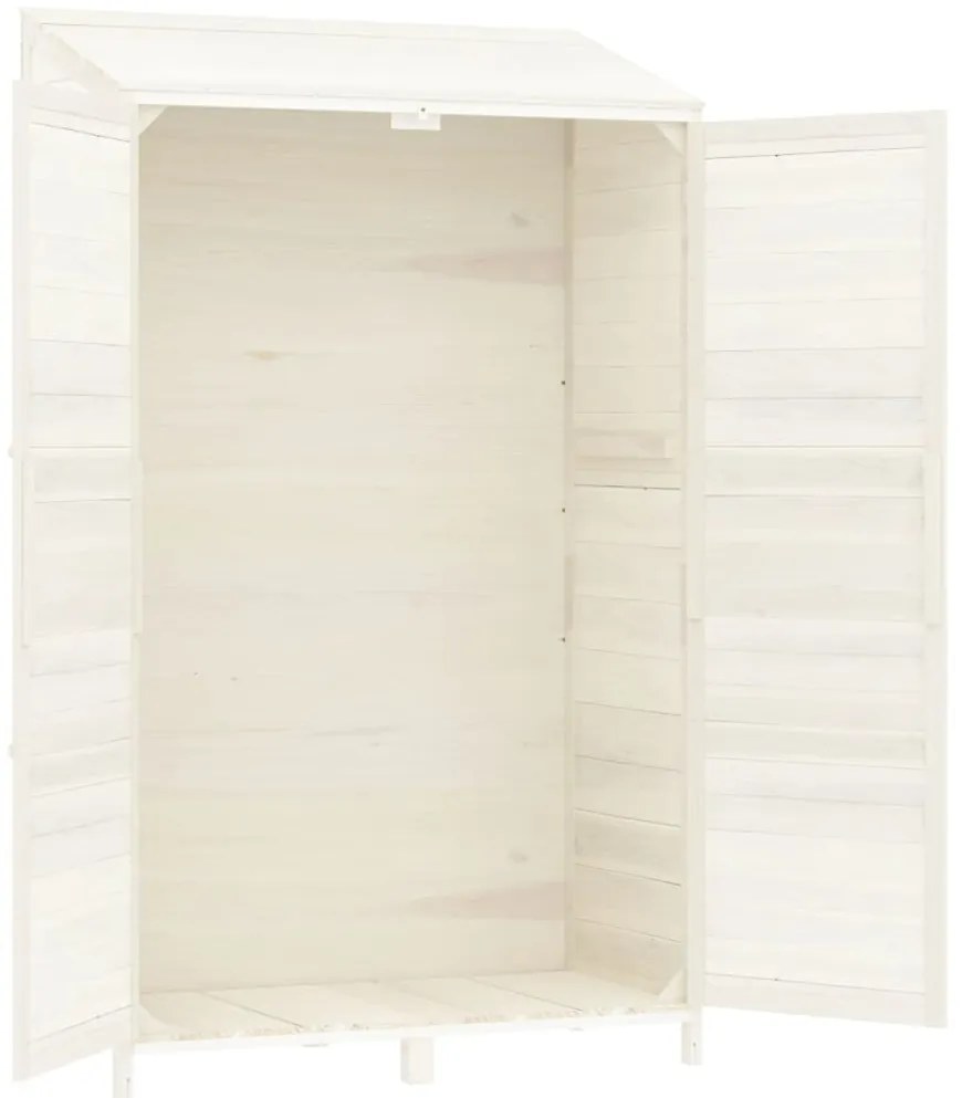 Abrigo de jardim 102x52x174,5 cm madeira de abeto maciça branco