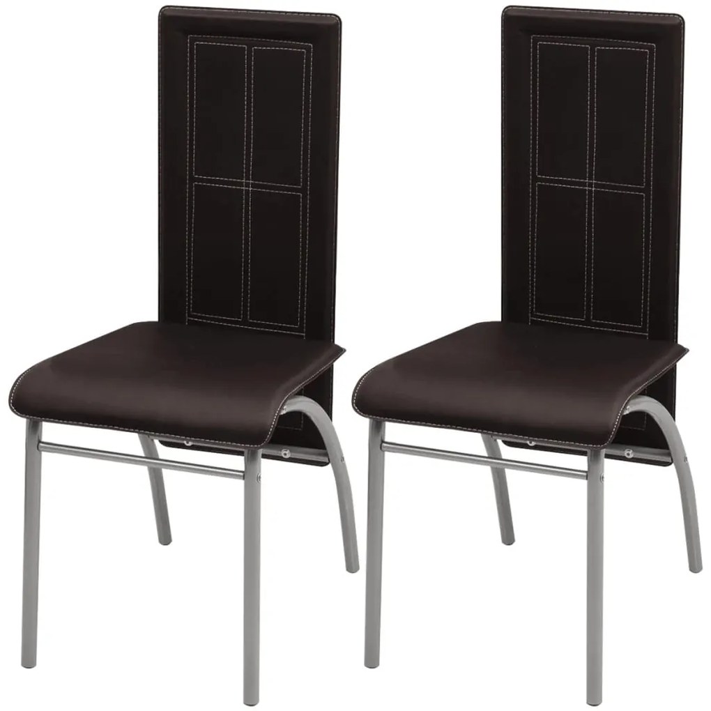 vidaXL Cadeiras de jantar 2 pcs couro artificial castanho