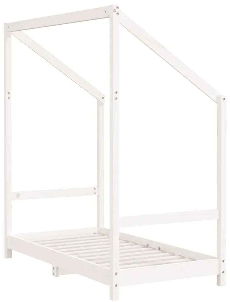 Estrutura de cama infantil 70x140 cm pinho maciço branco