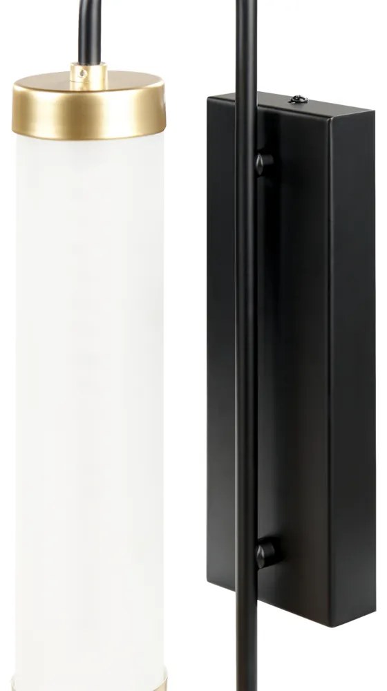 Candeeiro de parede LED em metal preto e dourado 43 cm HENRY Beliani
