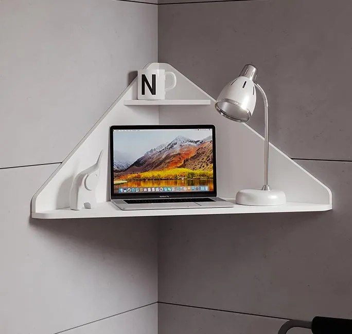 Secretária de Parede Cascais – 93x63,7x45 cm – Branco Mate – Design Su