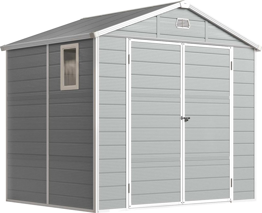 Outsunny Caseta de Jardim, 4,1 m², Casa de jardim com telhado de duas águas, 240 x 190 x 180/228 cm | Aosom Portugal