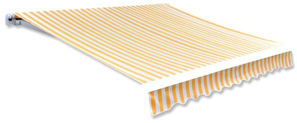vidaXL Lona para toldo laranja e branco 350x250 cm