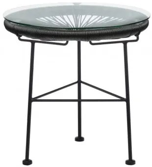Mesa De Apoio Redonda Ø45 Cm Em Metal E Polietileno Acapulco Preto - Sklum