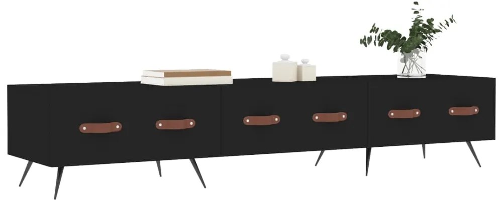 Móvel de TV 150x36x30 cm derivados de madeira preto
