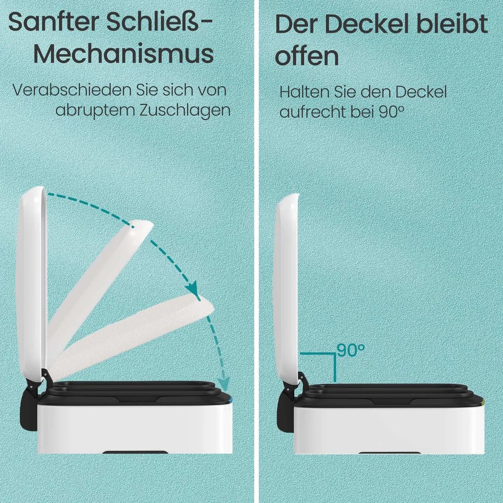 Caixote do lixo com 2 compartimentos 44,4 x 40,8 x 60,2 cm branco