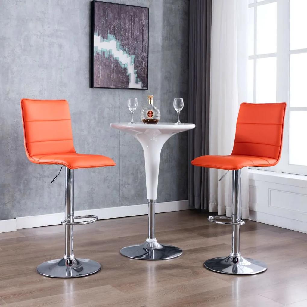 Cadeiras de bar 2 pcs couro artificial laranja